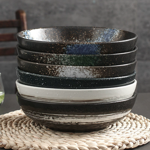 Cuenco de fideos de cerámica japonés personalizado, vajilla creativa para restaurante, uso doméstico, servir fideos de sopa poco profundos <span class=keywords><strong>Lamian</strong></span> - Product Image 3
