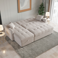 Sofá Cama de Esquina de Lujo de Gran Venta con Almacenamiento, Cómodo Sofá Moderno tipo Lounge en Forma de I, Juego de Sofá Cama