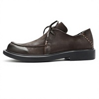 Chaussures décontractées à lacets en cuir véritable pour hommes VOGU, collection Printemps/Été 2025, en daim, style rétro, respirantes, semelle extérieure en caoutchouc