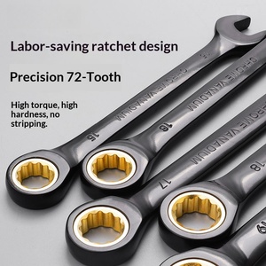 6-19mm 72 Teeth Carbon Steel Industrial Grade Dual Purpose <strong>Ratchet</strong> Wrench Opening End Metric Black <strong>Ratchet</strong> <strong>Spanner</strong> - Product Image 6