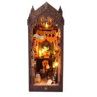 Kit de construction de bibliothèque 3D Magic Library avec lumière LED, kit de livres en bois pour débutants pour la décoration de bibliothèque fantastique