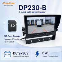 Moniteur de véhicule AlwayCare 7 pouces AHD TFT LCD avec double caméra, écran partagé, télécommande pour camion, bus, fourgonnette