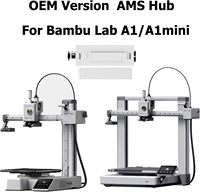 Hub AMS Original Bambu A1/A1 Mini Mendukung 4 Unit AMS AMS 2 Pro AMS HT Konektor Hub Filamen Multi-Material Suku Cadang Printer 3D