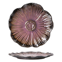 Ensemble de vaisselle en céramique de style nouveau, motif pétale, design rétro luxueux, assiettes à dim sum/gâteaux, bols à riz et à soupe