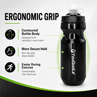 Bouteille d'eau compressible pour salle de sport 600ml 700ml sans BPA, logo personnalisé, PP, vente en gros, livraison rapide
