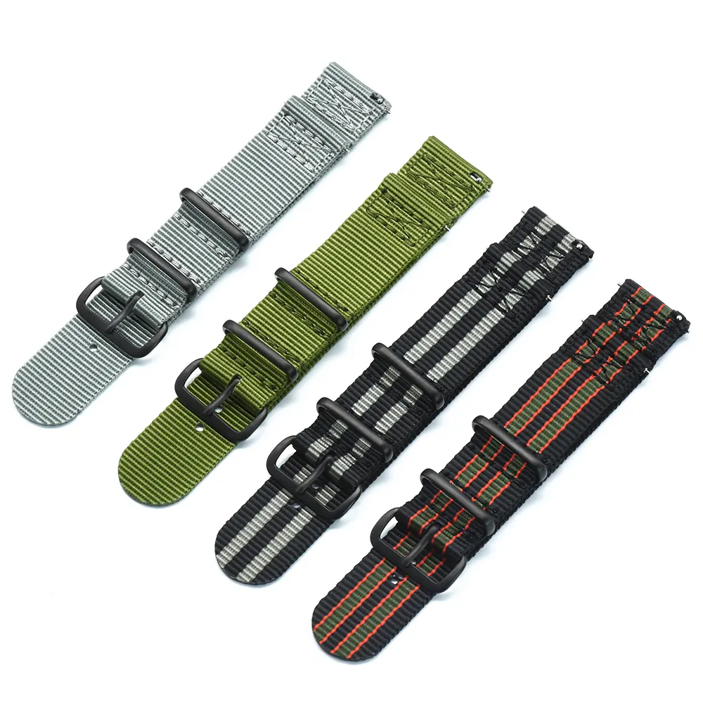 Juelong 2 Stuks 20Mm 22Mm Nylon Gestreepte Riem James-Bond Voor Sam Sung Galaxy Horloge Gear S3 Nylon Band