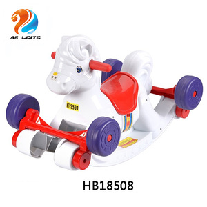 Venta caliente 2 en 1 paseo en animales de juguetes de bebé de plástico silla mecedora juguete caballo Divertido caballo - Product Image 2