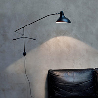 Serge Mouille MCL Trépied Table Lampe De Bureau Bar Studio Applique Murale avec Abat-Jour Blanc Cassé pour Salle De Bains Source De Lumière LED