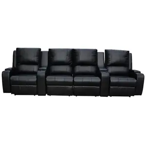 Factory custom recliner sofa reclinable set living room furniture leather cover 8924for home theater use