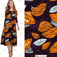 Tissu en rayonne imprimé numériquement, style batik, imprimé à la cire, pour robe femme, vêtements d'été