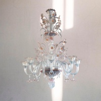 Lustre moderne en verre artisanal italien de Murano, lampes de décoration intérieure de style nordique en forme de fleur