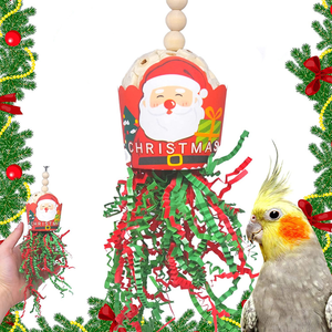 2023 oiseau de noël jouet à mâcher déchiqueteuse suspendus <span class=keywords><strong>perroquet</strong></span> jouets de recherche de nourriture pour petits oiseaux - Product Image 1
