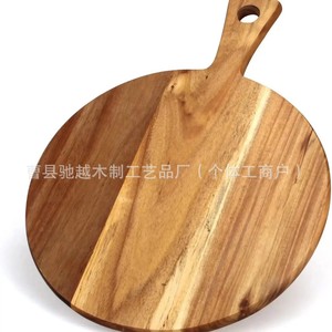 Acacia <b>Wood</b> Cutting Board 16 Inch Round With Handle Solid <b>Wood</b> Kitchen Chopping <b>Block</b> For Cheese Pizza Fruit - Product Image 5