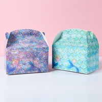 Sacs cadeaux en forme de sirène, sac cadeau en papier pour enfants, thème de la ferme, sirène, fête d'anniversaire, fournitures d'emballage DIY, boîte à bonbons
