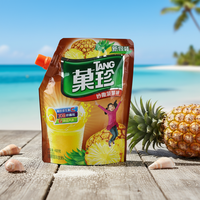 Emballage de jus de fruits liquide de qualité alimentaire de 400 g, sachet avec bec verseur, embout suceur, emballage de jus d'ananas, 100 pièces, nourriture fraîche plus longtemps