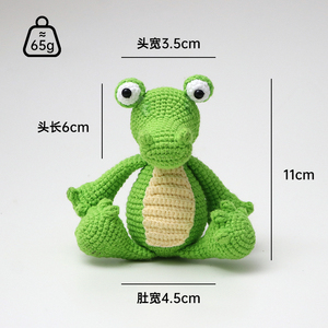 Poupée <span class=keywords><strong>d</strong></span>'animal de dessin animé amusante faite à la main, crochetée, crocodile, <span class=keywords><strong>d</strong></span>écoration originale pour la maison, article cadeau <span class=keywords><strong>tricot</strong></span>é artisanal - Product Image 4