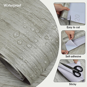 PVC legno grano impermeabile <span class=keywords><strong>carta</strong></span> da parati in legno chiaro venature adesivi per armadi autoadesivo rimovibile decorazione pellicola protettiva - Product Image 5