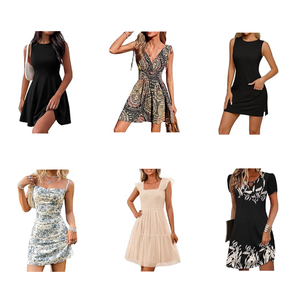 Ventes en gros de robes décontractées élégantes pour femmes adultes, été, polyester, livraison aléatoire, modèle chinois QZ-009 - Product Image 2