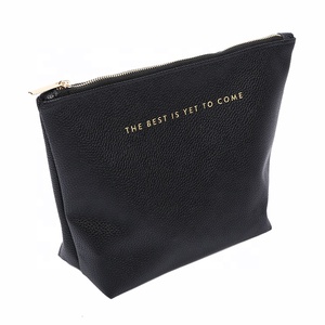 Borsa con cerniera per gioielli cosmetici in <span class=keywords><strong>pelle</strong></span> Pu nera durevole borsa da toilette cosmetica da viaggio per imballaggio grande portatile - Product Image 1