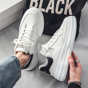 Autumn Men's Breathable Mesh Lace-up White Running <b>Shoes</b> Korean Style Trendy Versatile Thick-Soled <b>Height</b> <b>Increasing</b> Sneakers - Product Image 3