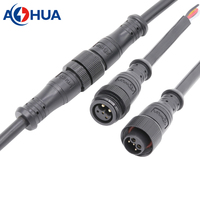 OEM ODM Cable Harness disesuaikan soket steker logam laki-laki perempuan kabel ekstensi tahan air 2 + 2pin lampu LED konektor