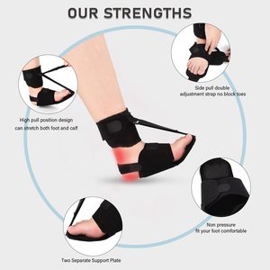 Attelle de <span class=keywords><strong>nuit</strong></span> réglable pour pied tombant, sangle de soutien de la cheville, orthèse plantaire pour hommes et femmes - Product Image 5