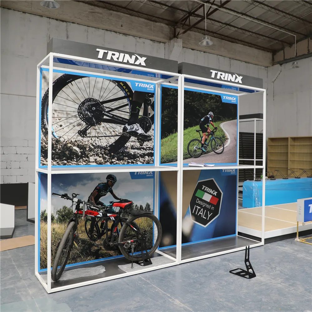 Soporte de exhibición para bicicleta de montaña, estante de exhibición personalizado con diseño de decoración Interior para tienda de bicicletas