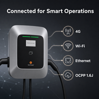 Chargeur EV double StarCharge Saturn 2x22kW avec connecteur Type 2, compteur MID et OCPP 1.6J pour parking commercial