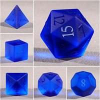 Jeu de dés K9 en verre givré bleu cristal DND fait à la main D6 D20 D12 polyédrique DND RPG pour cadeau de jeu de table 1 pièce
