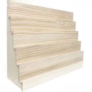 <b>Stepped</b> Wall Shelf Wood 4 Tier Display Rack For Jewelry Thangka Cards Phone Storage Organizing Rack - Product Image 4