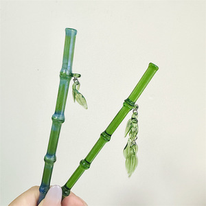 Eternal Night Starry River Glazed Bamboo Leaf Hairpin Hairware Hair Accessories Updo Ancient Chinese Style So Beautiful Cos <strong>Cheo</strong> - Product Image 1