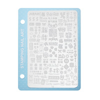 Plaque de transfert pour nail art, motifs dentelle, léopard, à carreaux, cœur, style chinois, pour manucure