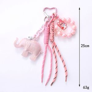 2025 New Elephant Leather Keychain with Braided Lanyard Car Keychain Cute Baby Elephant Pendant Luxury Leather <b>Bag</b> Accessories - Product Image 6