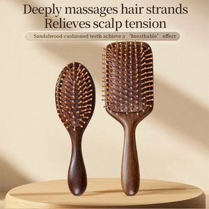 Brosse à cheveux MRD, brosse à cheveux démêlante en bambou naturel, massage du cuir chevelu, cheveux épais/fins/bouclés/séchés pour femmes et hommes - Product Image 1