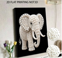 Tableau mural de luxe 3D en toile perlée, peinture florale faite à la main avec perles incrustées, décoration murale élégante pour salon et chambre à coucher, cadeau