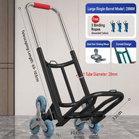 Carretilla Plegable Portátil de 60 kg con Barra de Arrastre Reforzada para Agua Embotellada, Equipaje y Carga, Carro de Mano para el Hogar, Carro para Subir Escaleras