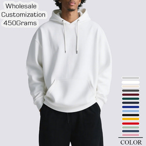 Personalizado 450gsm Heavyweight Fleeced Hoodies Ginásio Esporte Treinamento Casual Hoodies dos homens Grossa Fleeced Hoodies Plain para homens - Product Image 3