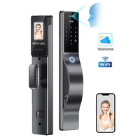 Serrure intelligente Wishome Wifi avec reconnaissance faciale, empreinte digitale, code, carte, serrure électronique intelligente, serrure de porte numérique intelligente