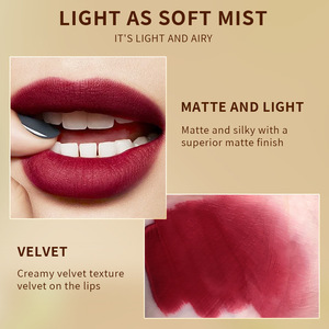 <span class=keywords><strong>Gloss</strong></span> à lèvres tridimensionnel double embout en velours avec finition mate rouge et blanc, anti-adhésif - Product Image 3