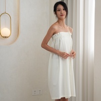 Blanc Satin Femmes Doux Wrap Serviette Douche Wrap Robe Léger Spa Corps Wrap Fermeture Réglable Peignoir