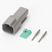 Connecteur électrique étanche gris à 2 broches DT04-2P+DT06-2S avec contacts solides 14-20AWG