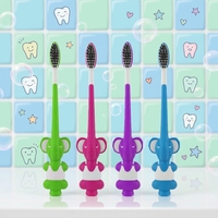 Brosse à dents en plastique pour enfants Dr.Perfect Elephant, best-seller, avec poignée antidérapante et poils souples, pour usage domestique et commercial