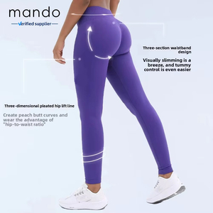 Nouvelles couleurs en tissu mat XS-XL, pantalon de yoga à taille 3 sections, convient aux formes corporelles différentes de 40 à 70 kg, coupe amincissante, leggings pour femmes - Product Image 2