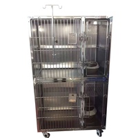 Cage pour gros chats en acier inoxydable vétérinaire avec cage à oxygène