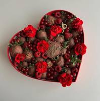 Boîte en forme de cœur pour chocolats gourmands de la Saint-Valentin, rouge, deux pièces, avec ruban, boîtes à bonbons de luxe pour cadeau