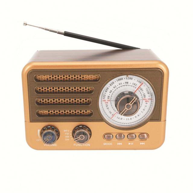 Retro Portable Internet Radio AM/FM/SW for Stereo Built-In Speaker for TF USB Function 5W Battery Powered 1000mAh Mini