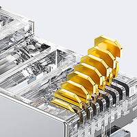 Connecteur Ethernet RJ45 Cat5e 8P8C blindé de haute qualité, en cuivre pur plaqué or, passage direct, meilleure marque Cat6, connecteur rapide