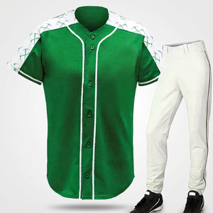 Ensemble d'uniformes de baseball personnalisés pour hommes, sublimés, 100 % polyester respirant, anti-bactérien, manches courtes, dégradé de couleurs, pour adultes - Product Image 1