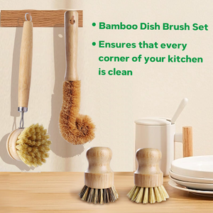 Hot Sales Kitchen Sink Cleaning <b>Brush</b> Natural Bristles Pot <b>Brush</b> Bamboo Handle Dish Scrubber Wooden Dish <b>Scrub</b> <b>Brush</b> - Product Image 5