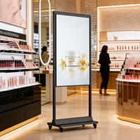 Layar Digital Signage LCD WiFi 4G Ultra Terang 43/49/55/65 Inci Full HD Android Layar Sentuh Animasi Cloud CMS untuk Jendela Toko